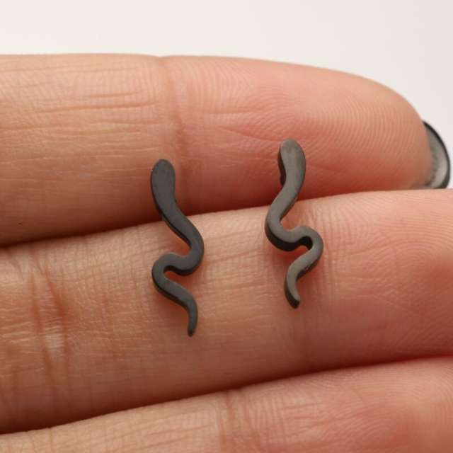 ins MINI size snake stainless steel studs earrings