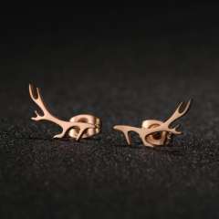 Cute antler stainless steel studs earrings tiny earrings christmas
