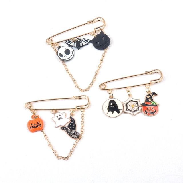 Personality hot sale halloween chain tassel pin brooch