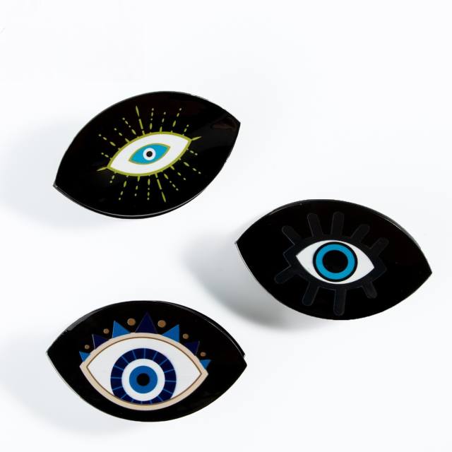 Personality evil eye hair claw clips for women