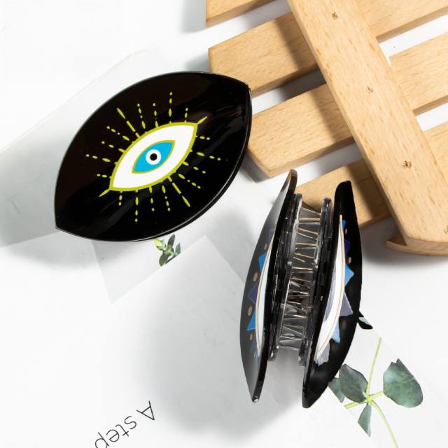 Personality evil eye hair claw clips for women