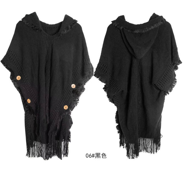 Plain color plus size knitted shawl for women