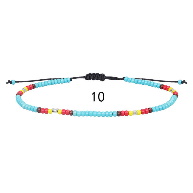 Colorful seed bead handmade thin bracelet beach bracelet