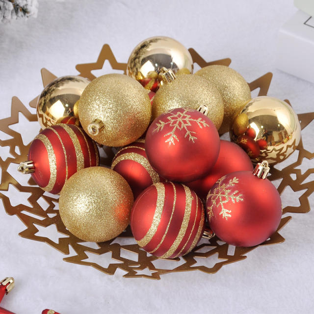 88pcs gold red color christmas ball star party decoration pendant