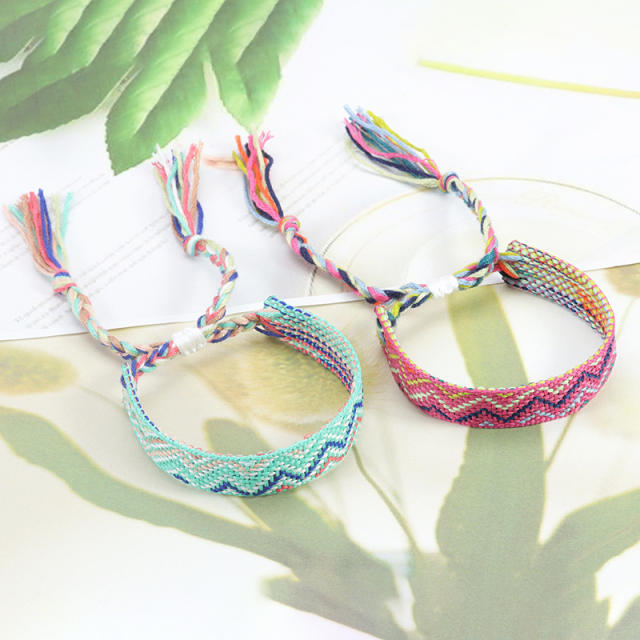 Boho handmade colorful string friendship bracelet