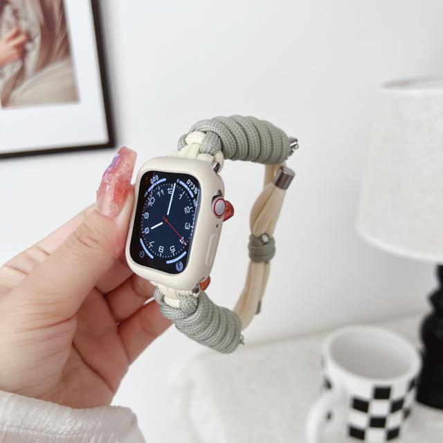 Y2K candy color Paracord cord watch band for apple watch with watch case
