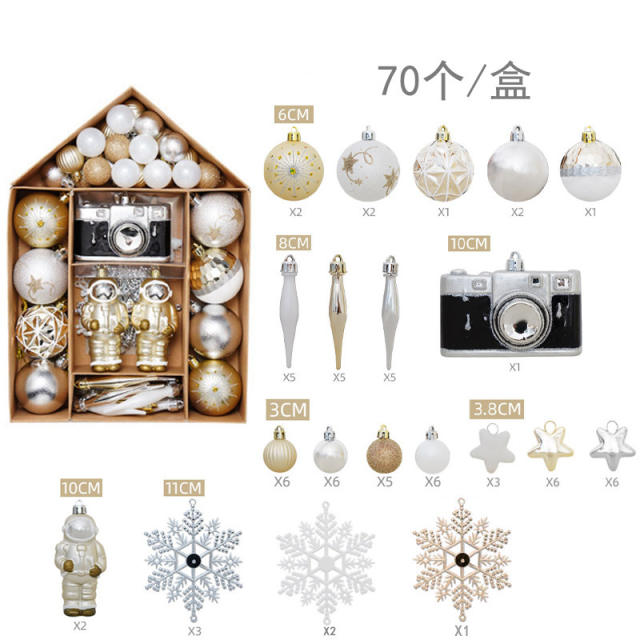 70pcs set christmas ball train candy color christmas tree festival decoration pendant