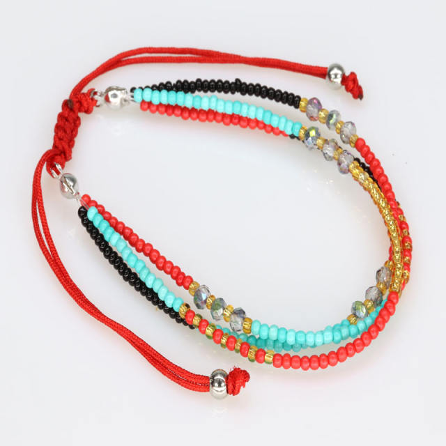 Boho tiny colorful bead handmade weaving bracelet beach bracelet