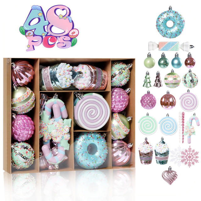 70pcs set cute Macarone candy ball christmas birthday party decoration pendant