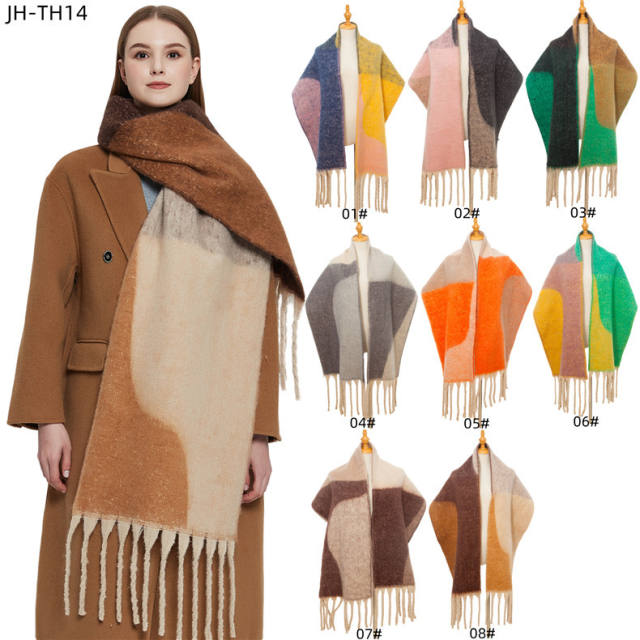 Occident fashion winter autumn new design color matching women warm scarf