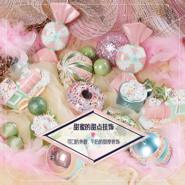 70pcs set cute Macarone candy ball christmas birthday party decoration pendant
