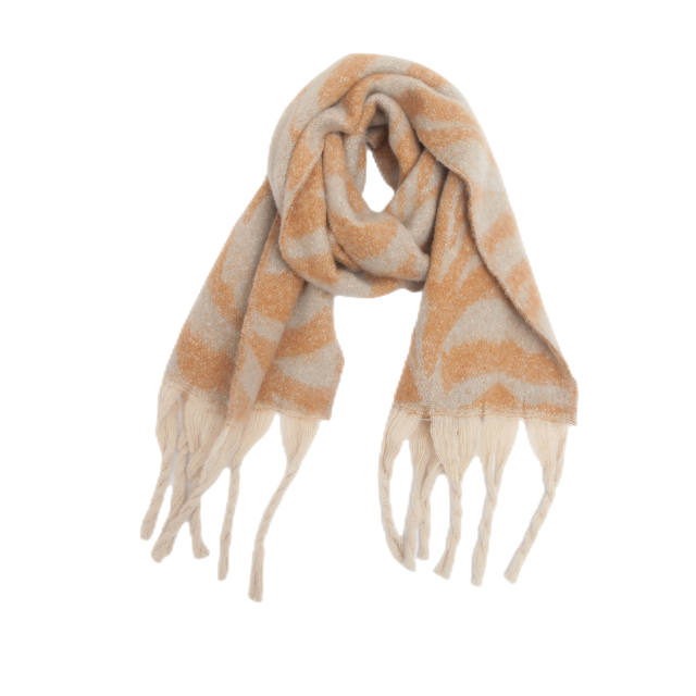 Classic zebra pattern women warm winter scarf