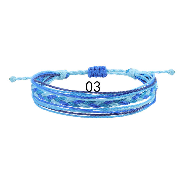 Boho waterproof wax rope surfing bracelet friend couples bracelet