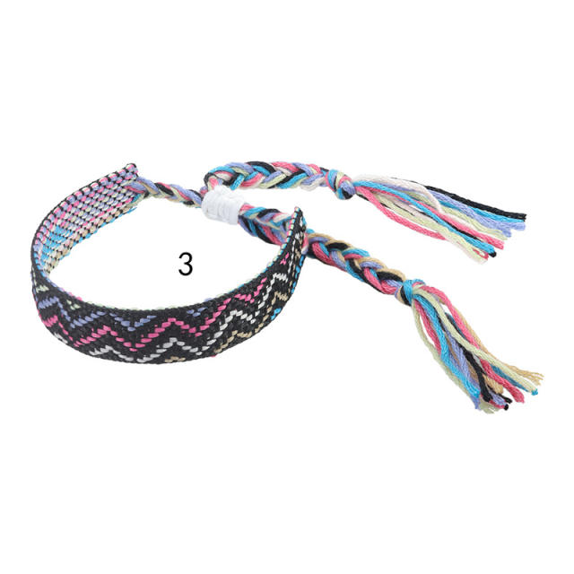 Boho handmade colorful string friendship bracelet