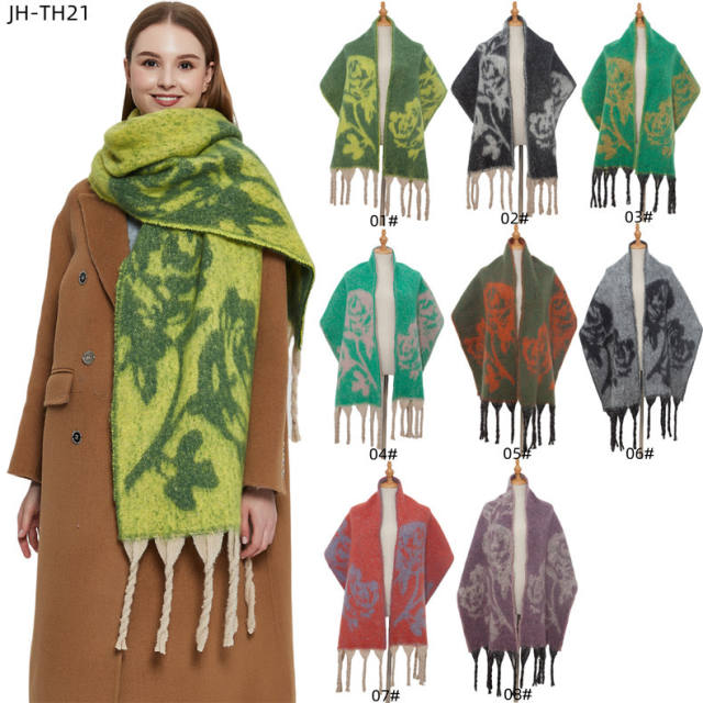 Winter autumn warm long tassel women scarf