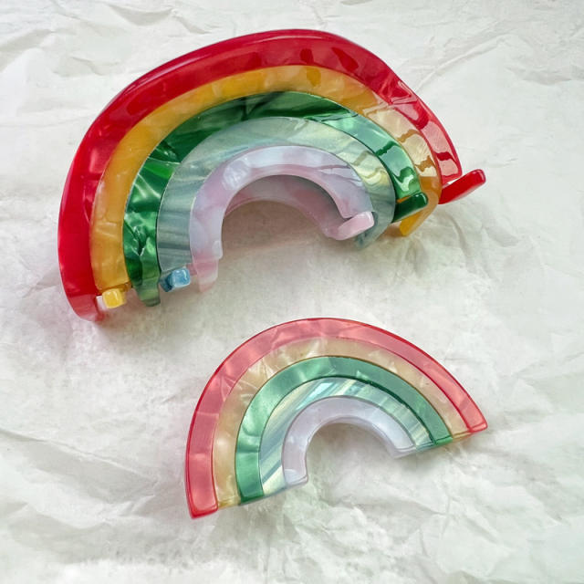 INS rainbow Acetate hair claw clips