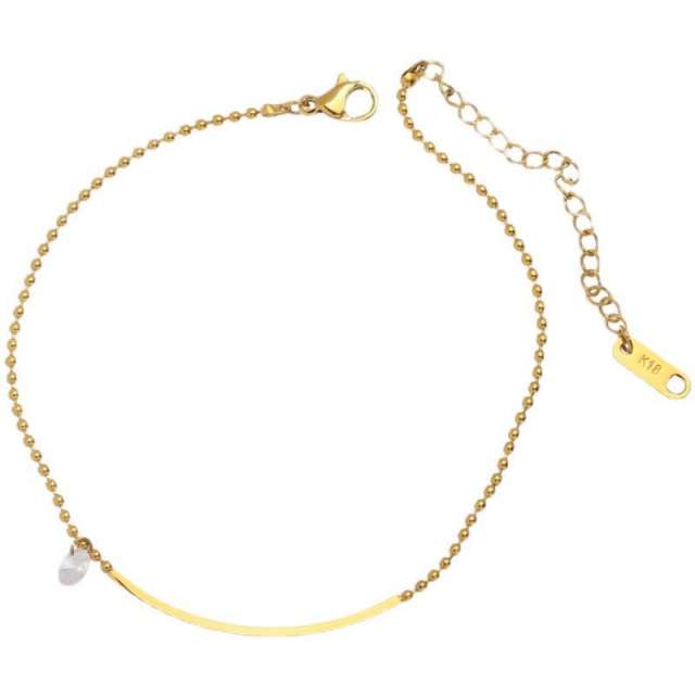 18KG classic smile face stainless steel anklet