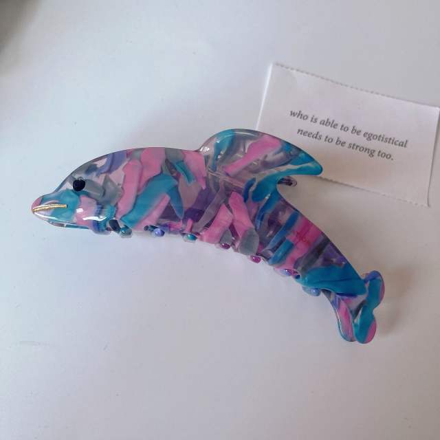 Ocean series cute dolphin shape Acetate fiber hair claw clips