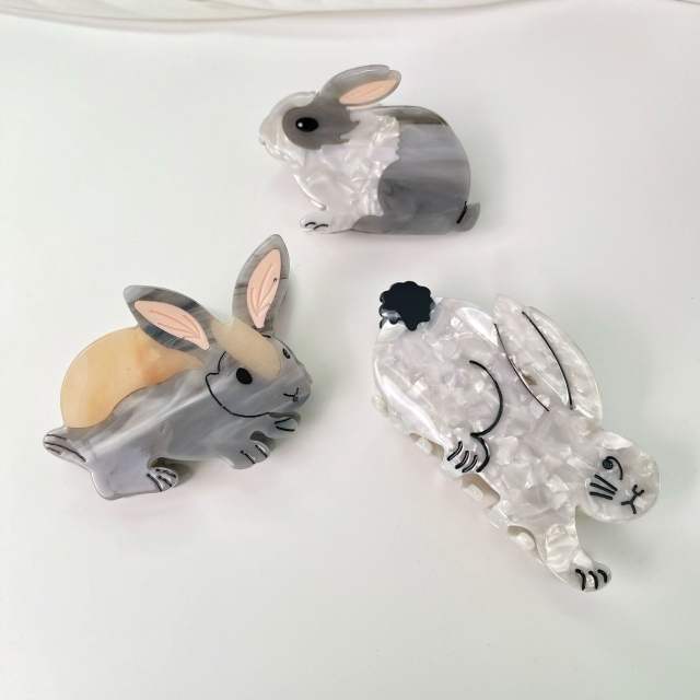 Cute rabbit series animal Acetate fiber hair claw clips