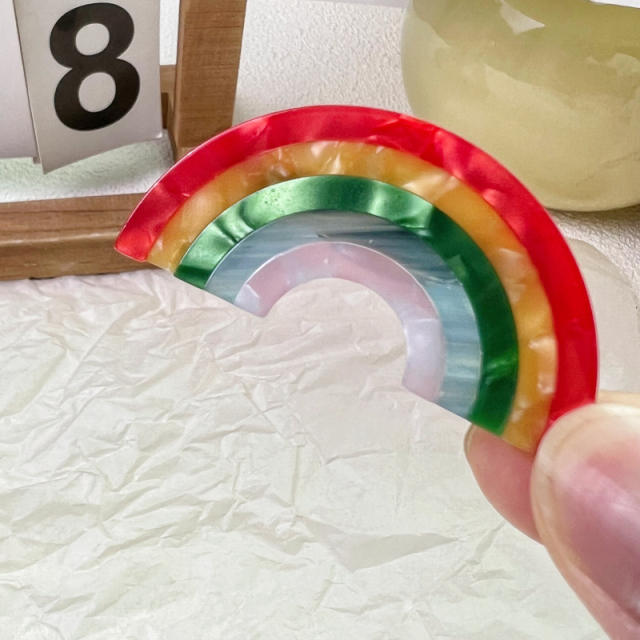 INS rainbow Acetate hair claw clips