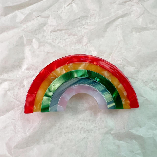 INS rainbow Acetate hair claw clips