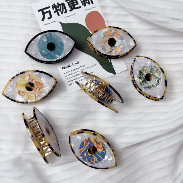 Jennie same design evil eye Acetate hair claw clips 7.3cm*4.5cm