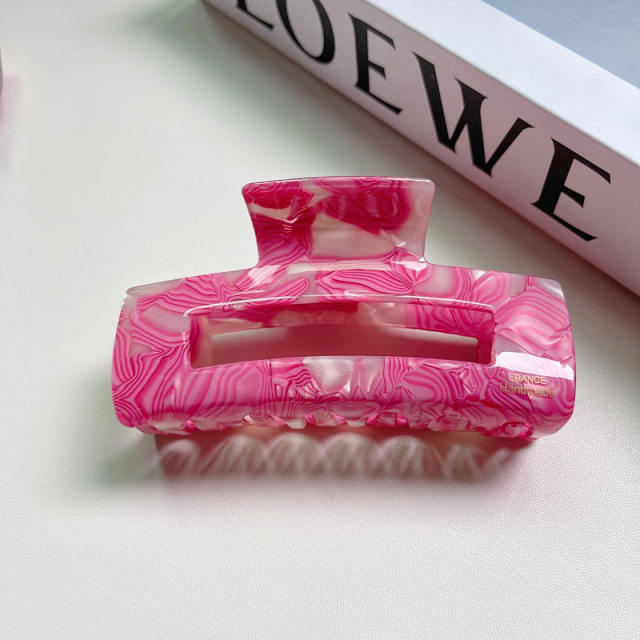 Popular barbie color rose red Acetate fiber hair claw clips