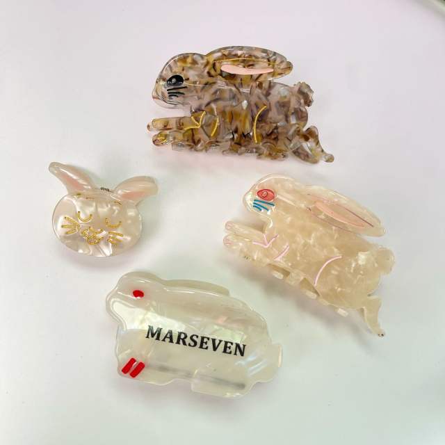 Cute rabbit series animal Acetate fiber hair claw clips