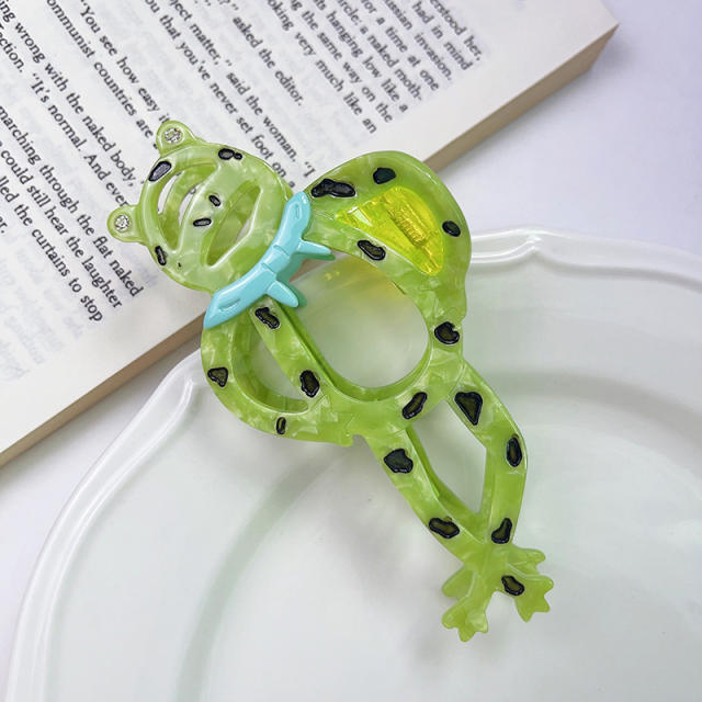 Funny cartoon frog design hair claw clips