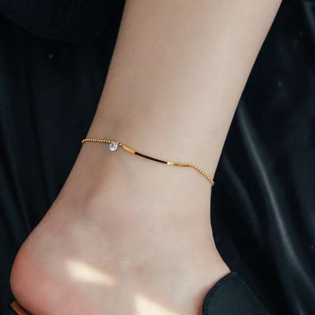 18KG classic smile face stainless steel anklet