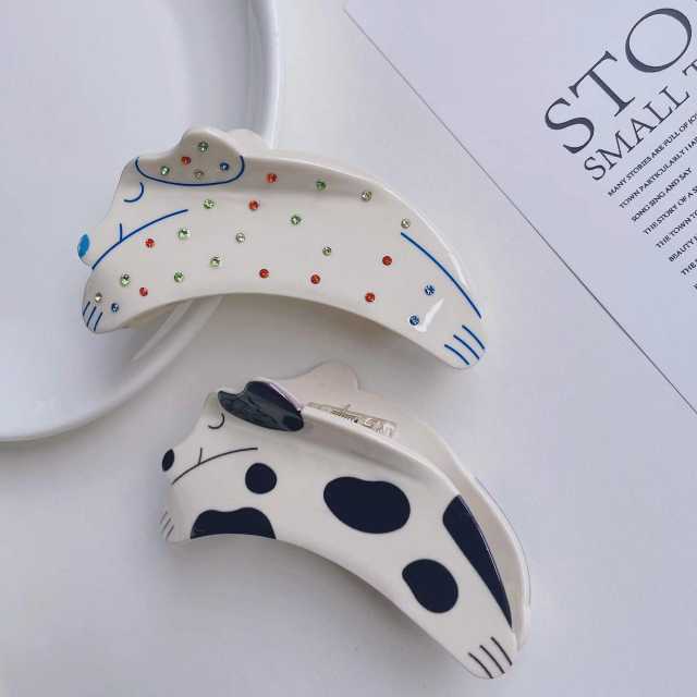 Winter design Dalmatians animal Acetate fiber hair claw clips