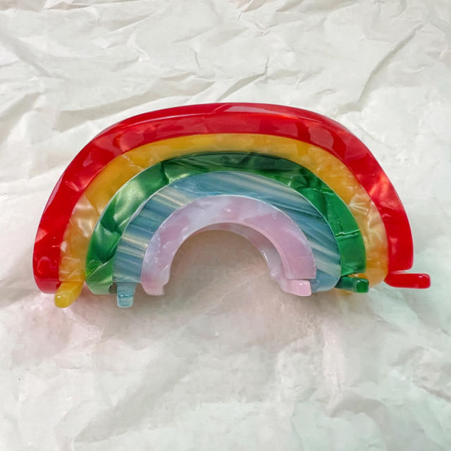 INS rainbow Acetate hair claw clips