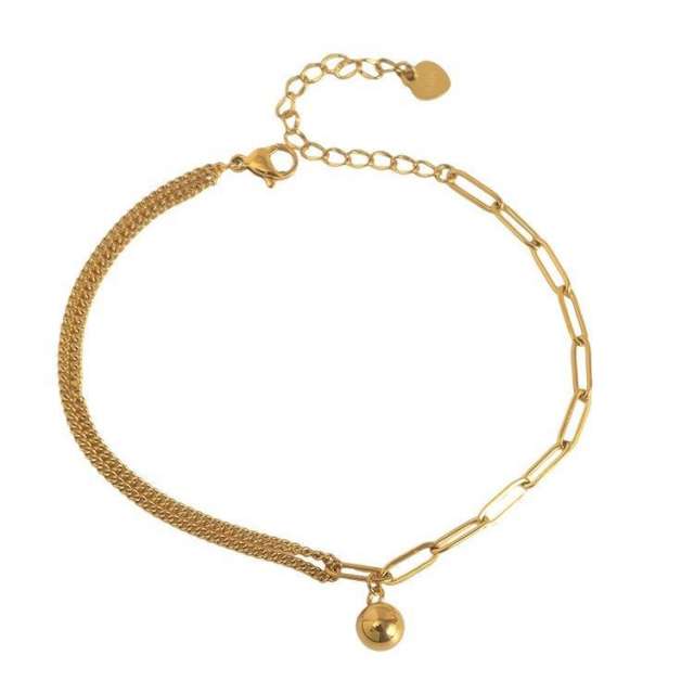 18KG paperclip chain ball bead stainless steel anklet chain anklet