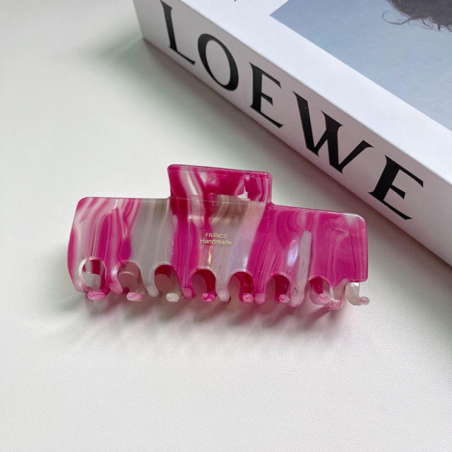 Popular barbie color rose red Acetate fiber hair claw clips