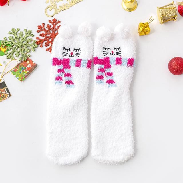 Christmas Coral velvet warm socks