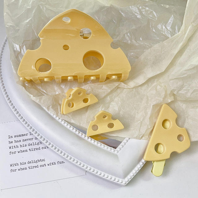 Funny cheese design cute hair claw hair clips