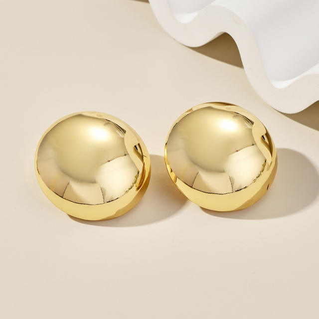 Gold color ball shape metal studs earrings chunky earrings