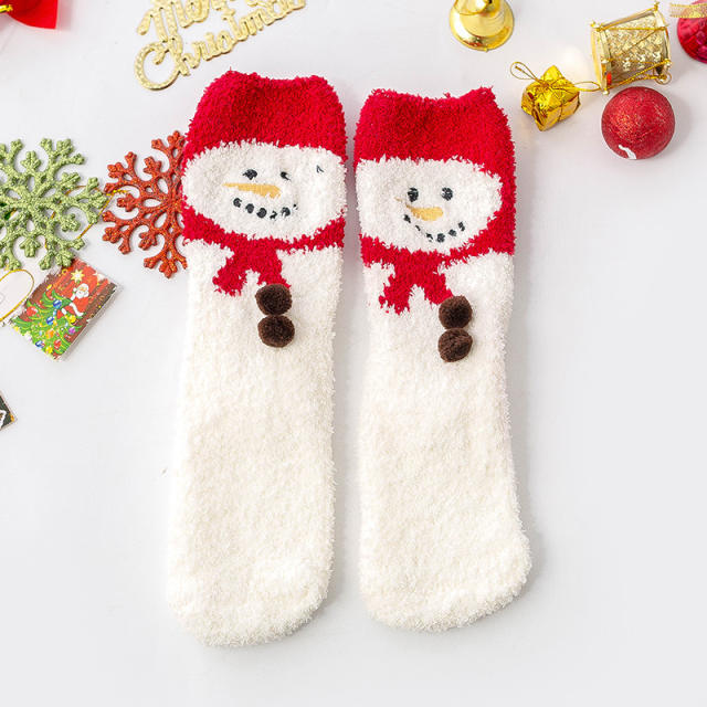 Christmas Coral velvet warm socks