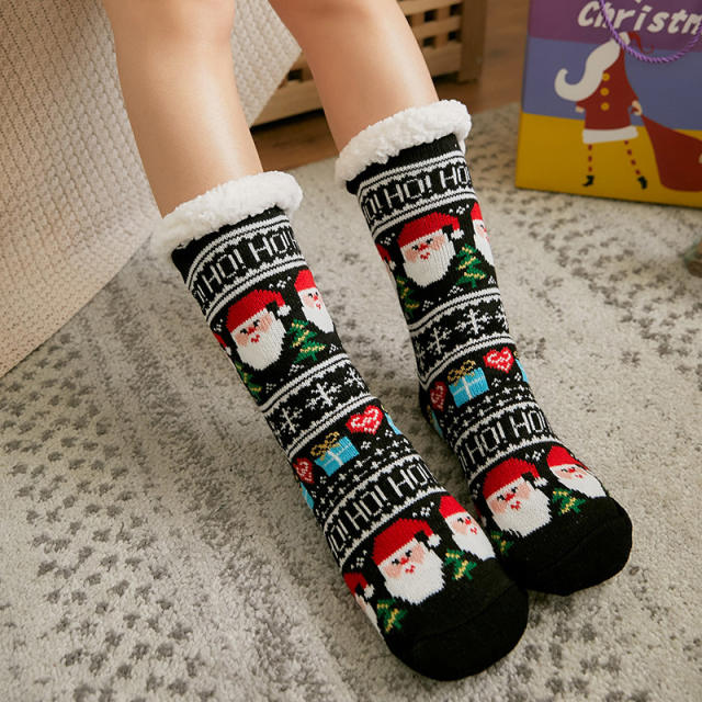 Winter Thickened lamb hair floor knee high socks christmas socks