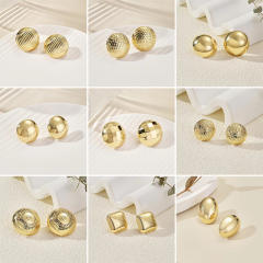 Gold color ball shape metal studs earrings chunky earrings