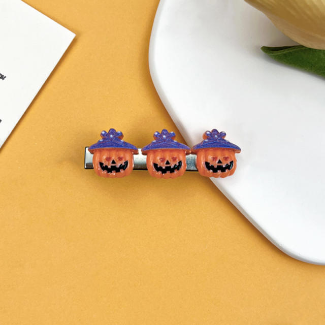 Funny pumpkin ghost halloween duckbill hair clips