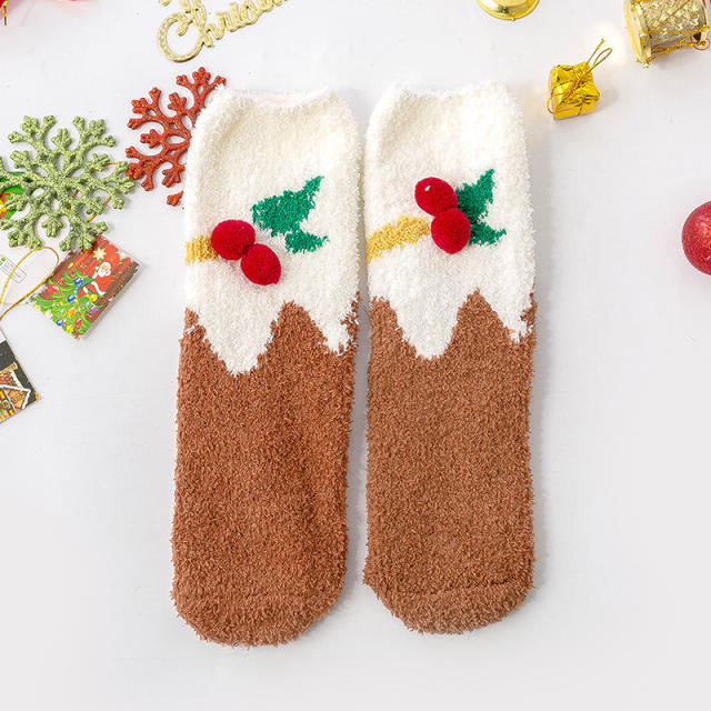 Christmas Coral velvet warm socks