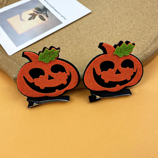 Halloween spider pumpkin ghost hair clips set