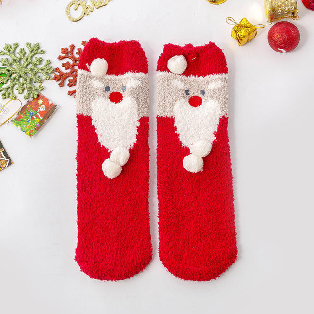 Christmas Coral velvet warm socks