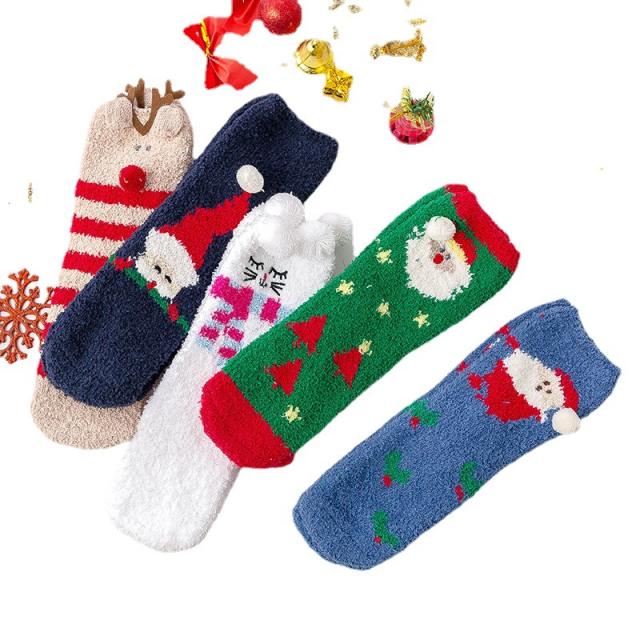 Christmas Coral velvet warm socks