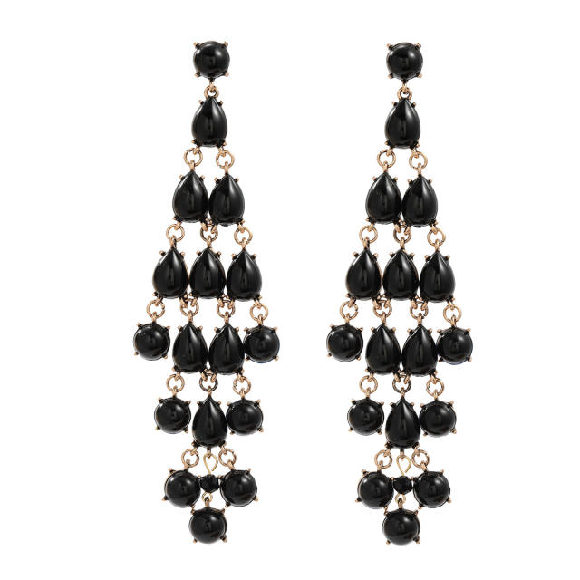 Luxury colorful resin statement dangle earrings wedding earrings