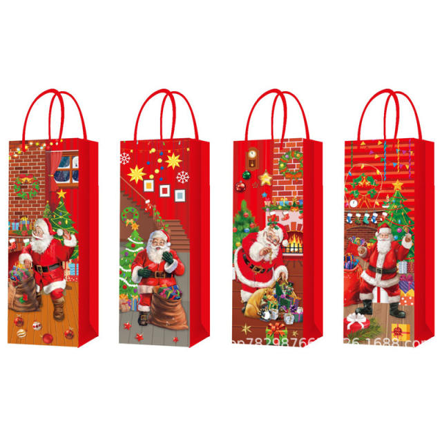 Christmas red wine packing paper bag 1pcs price