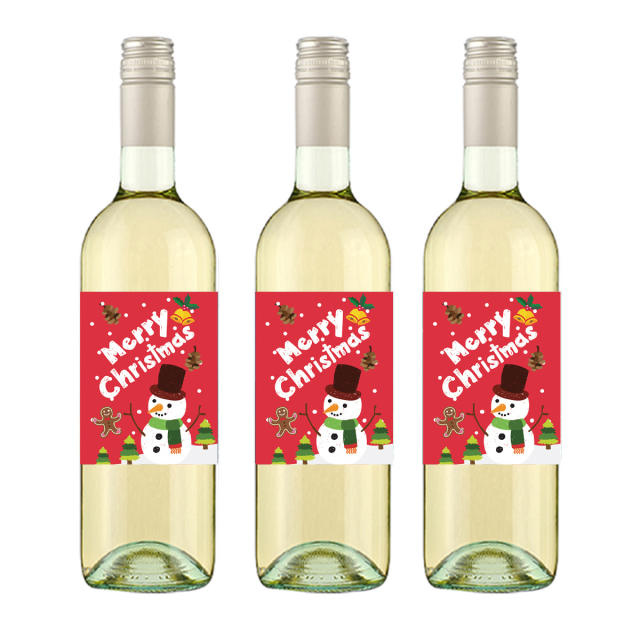 Christmas party wine bottle waterproof stickers