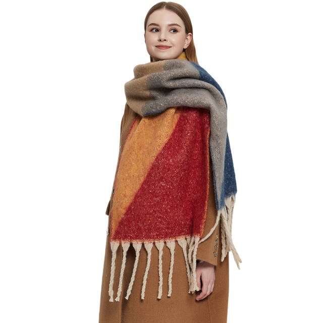 Occident fashion color matching winter autumn warm women scarf
