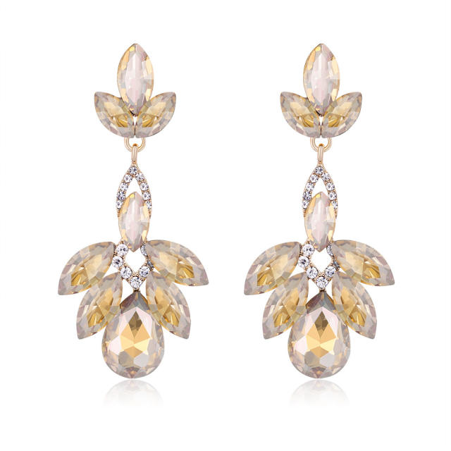 Delicate colorful glass crystal statement drop earrings